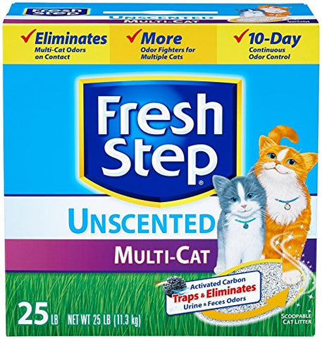 Fresh Step Litter Multi-Cat Scoopable, Unscented - 25 lb