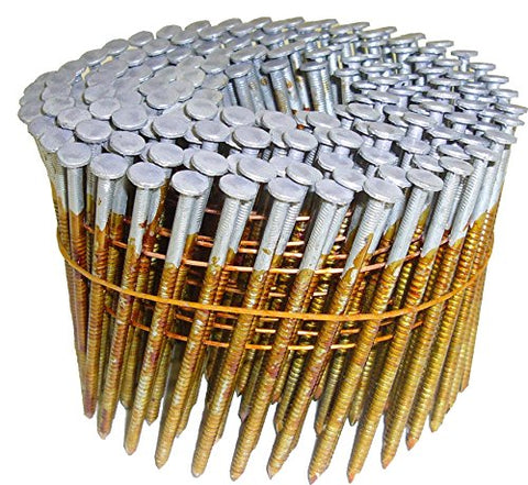2-1/2 in. x 0.131 in. Full Round-Head Ring Shank Hot-Dipped Galvanized Wire Coil Framing Nails (4,000-Pack)