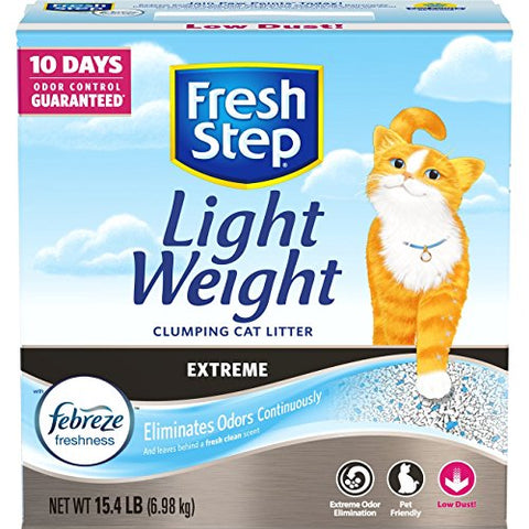 Fresh Step Lightweight Extreme with Febreze Freshness, Clumping Cat Litter, Scented, 15.4 Pounds